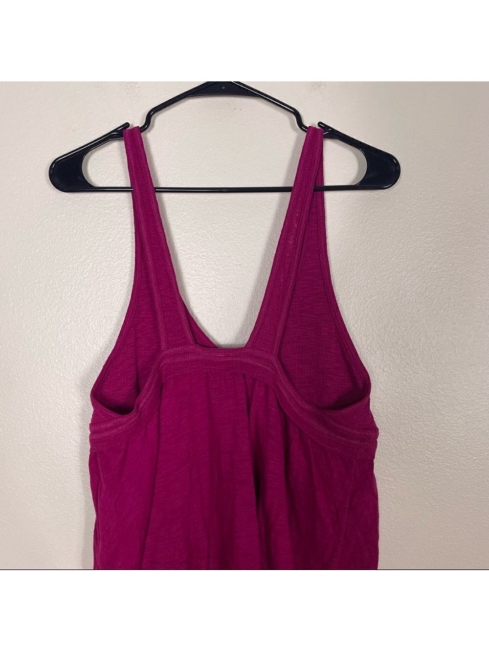 Free People Pink Ribbed V Neck Tank Top - Picture 3 of 6